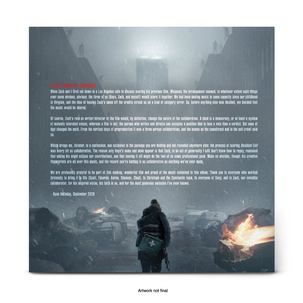 Hays Holladay, Ryan Holladay - Resident Evil (Original Motion Picture Soundtrack) - LP